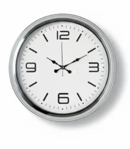 Metal Krom Şık Duvar Saati | 40 cm | Butik Saat