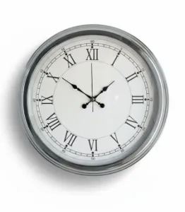 Metal Retro Krom Duvar Saati | 40 cm | Butik Saat