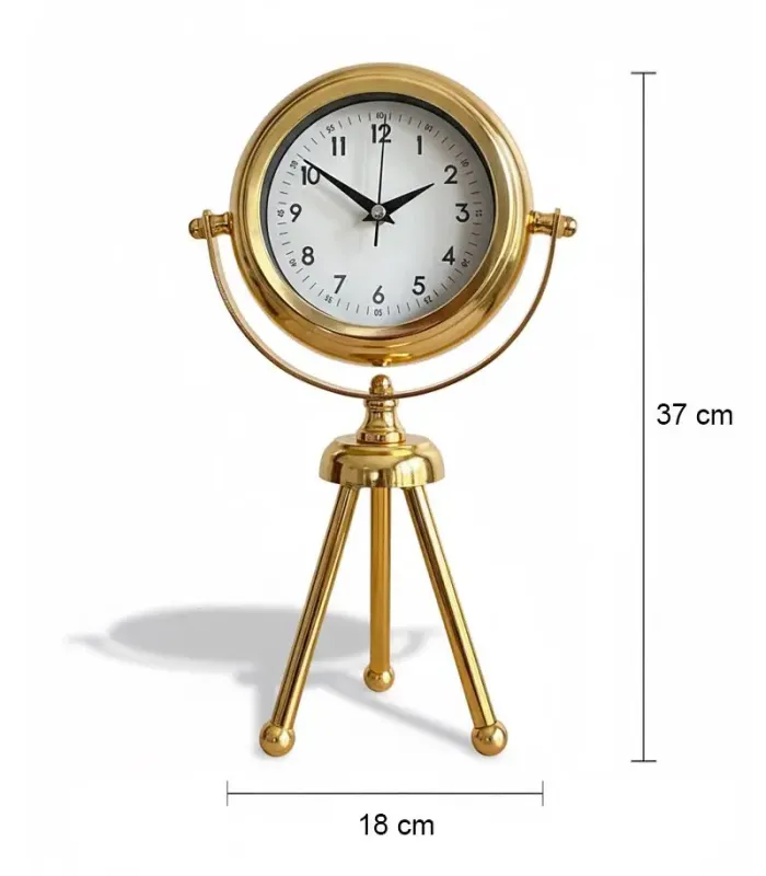 Mini Tripod Gold Masa Saati | 37x18 cm | Butik Saat