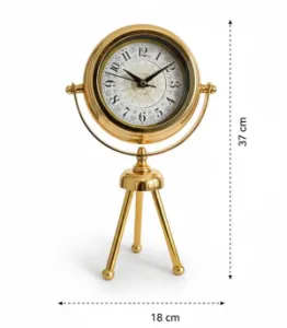 Mini Tripod Zengin Gold Masa Saati | 37x18 cm | Butik Saat