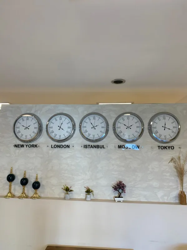 40 cm Metal Tabelası Ülke Başkenti Dünya Duvar Saati Modeli