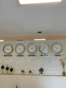 40 cm Gold Metal Tabelalı Rakamlı Ülke Başkenti Dünya Duvar Saati