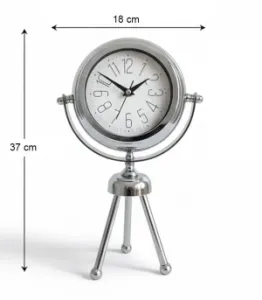 Mini Tripod Krom Masa Saati Modeli | 37x18 cm | Butik Saat