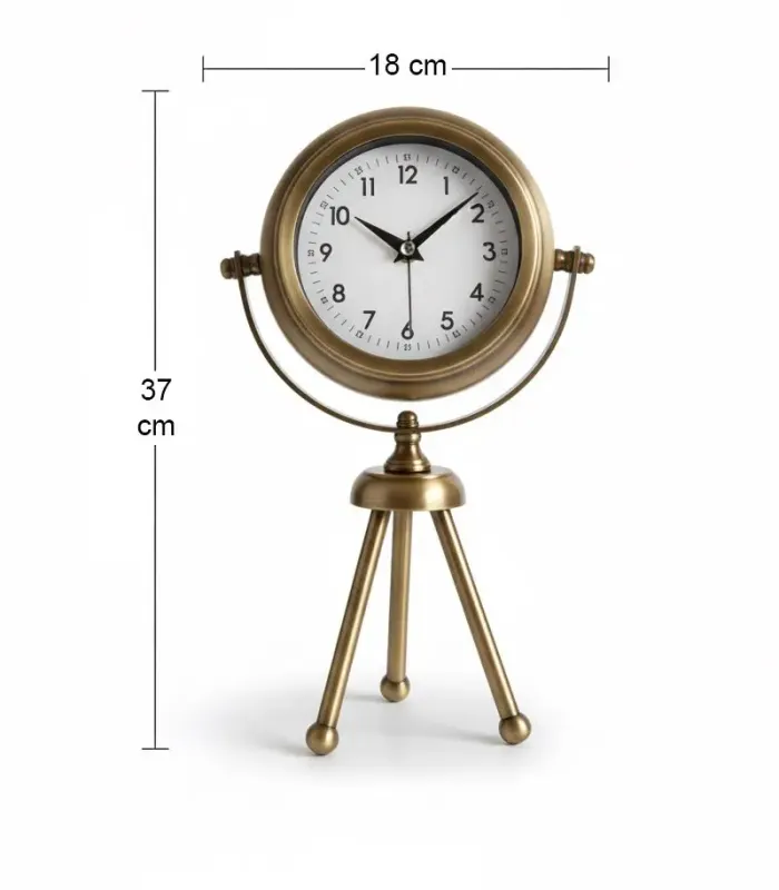 Mini Tripod Klasik Eskitme Masa Saati | 37x18 cm | Butik Saat