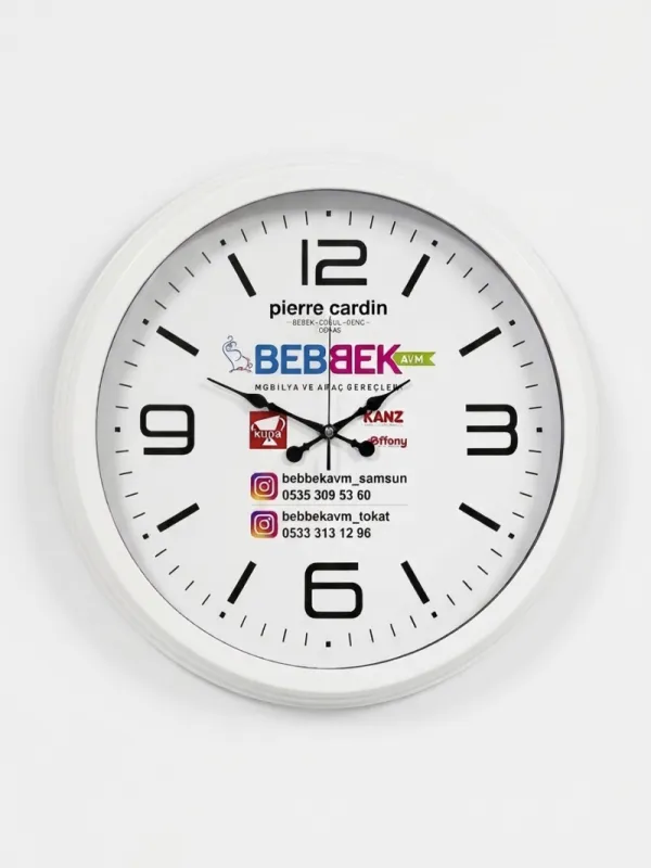 Promosyon Duvar Saati 40 cm Beyaz Metal