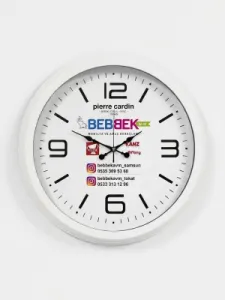 Promosyon Duvar Saati 40 cm Beyaz Metal