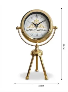 Tripod Ayaklı Gold Promosyon Masa Saati | 37×18 cm | Butik Saat