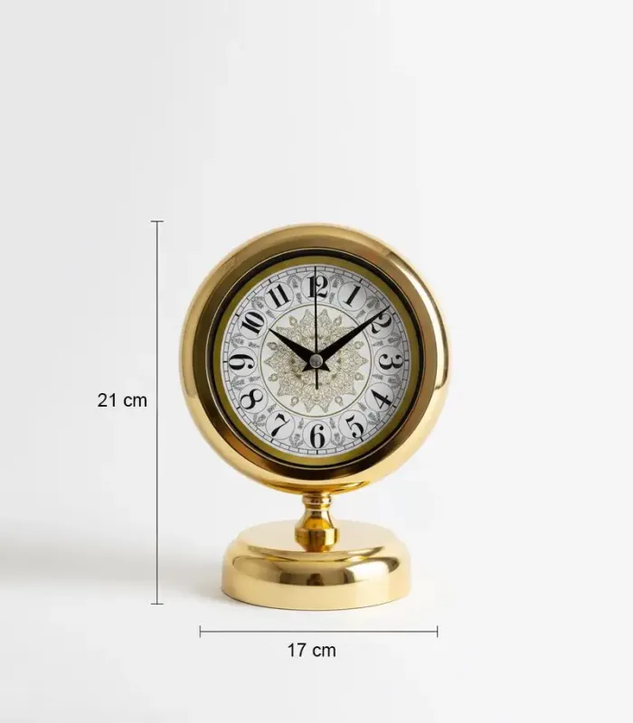 Metal Lüks Gold Masa Saati | 21x17 cm | Butik Saat · BS-2109MG