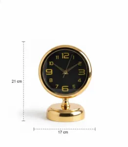 Metal Lüks Gold Masa Saati Modeli | 21x17 cm | Butik Saat