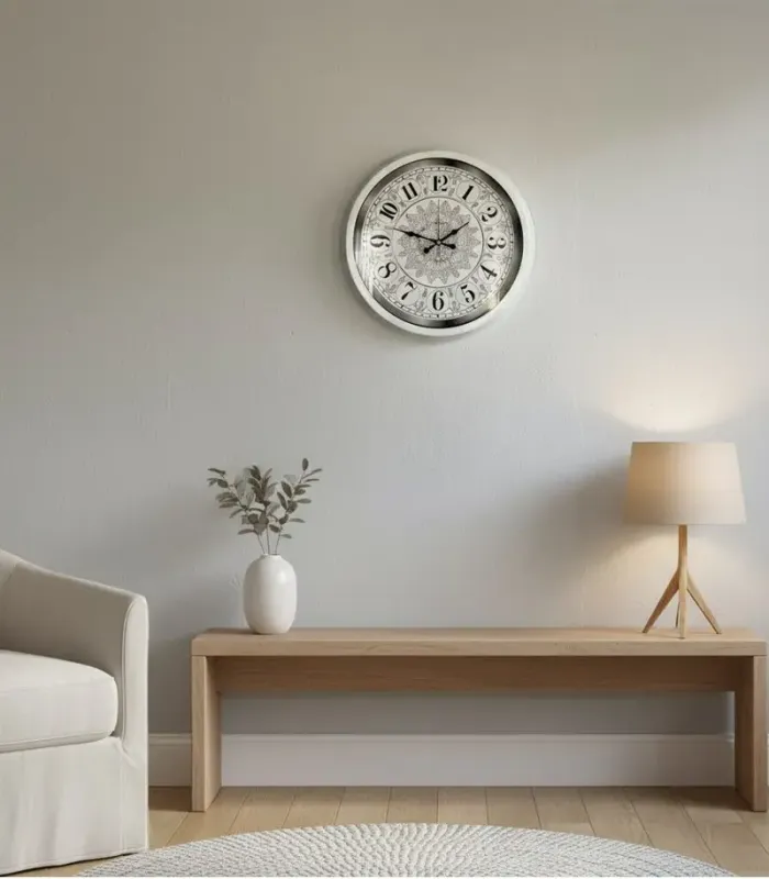 Dekoratif Beyaz Duvar Saati | 40 cm | Butik Saat