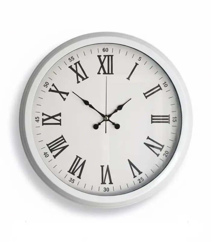 Metal Retro Beyaz Duvar Saati | 40 cm | Butik Saat