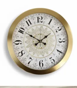 Metal Zengin Lüks Gold Duvar Saati | 36 cm | Butik Saat
