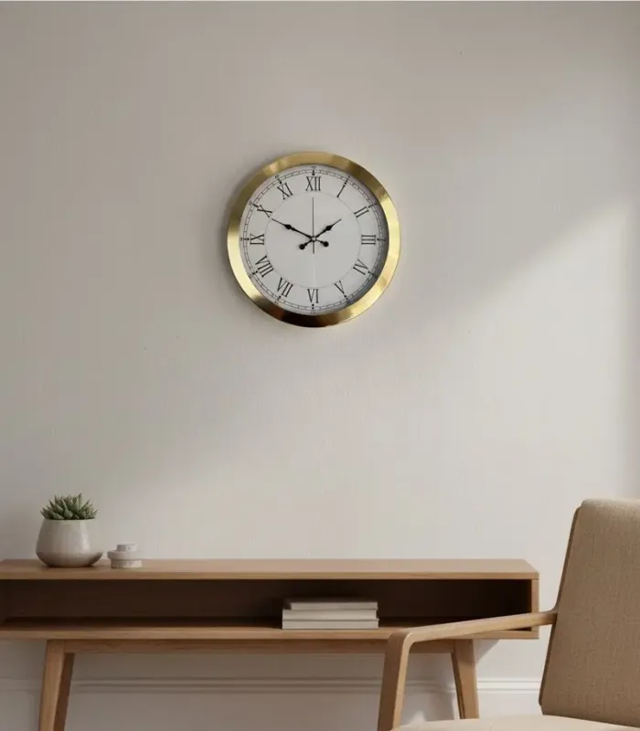 Metal Retro Lüks Gold Duvar Saati | 36 cm | Butik Saat