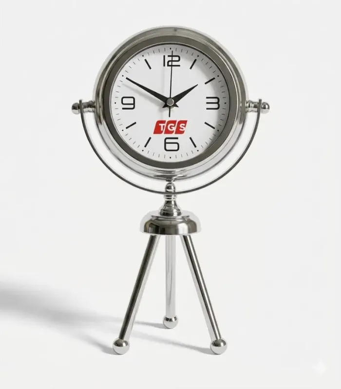Metal Promosyon Masa Saati Lüks Modeli Tripod | 37 x 22 cm