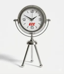 Metal Promosyon Masa Saati Lüks Modeli Tripod | 37 x 22 cm