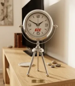 Metal Promosyon Masa Saati Lüks Modeli Tripod | 37 x 22 cm