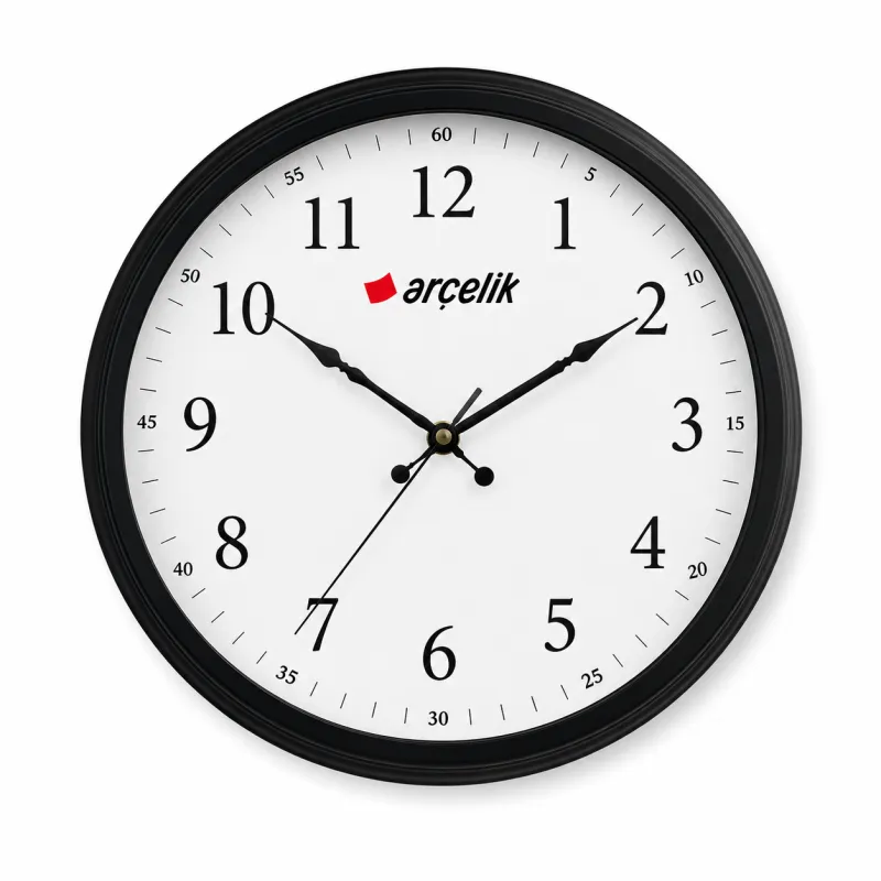 Promosyon Duvar Saati 40 cm Siyah Metal