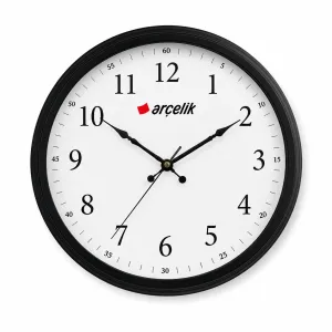 Promosyon Duvar Saati 40 cm Siyah Metal
