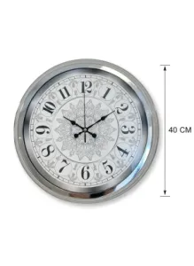 Toptan 40 cm Krom Metal Dekoratif Duvar Saati