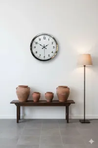 Toptan Dekoratif Duvar Saati Modeli | 40 cm Krom Metal | Butik Saat