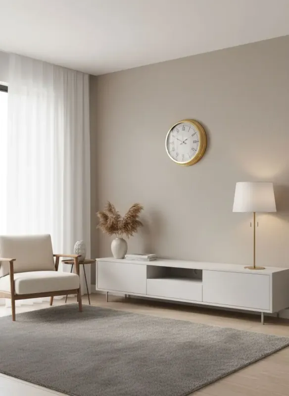 Toptan Dekoratif Duvar Saati Gold Metal | 40 cm | Butik Saati