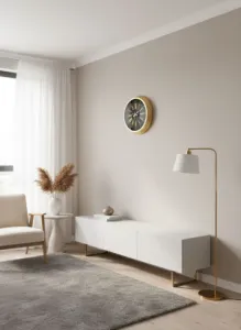 Toptan Dekoratif Duvar Saati Gold Metal | 40 cm | Butik Saati