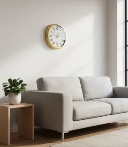 Toptan Metal Altın Rengi Duvar Saati | 40 cm | Butik Saat