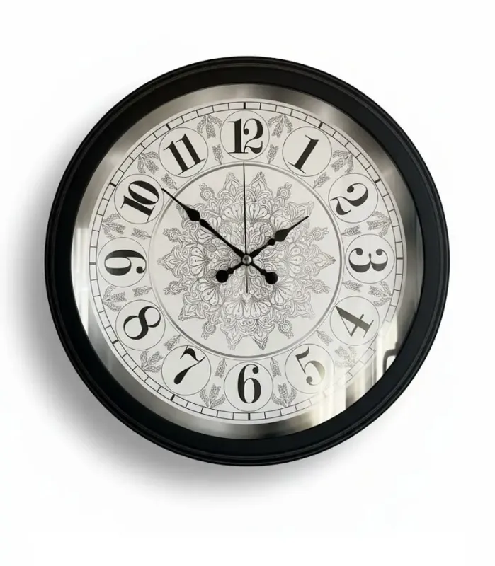 Toptan Metal Siyah Zengin Duvar Saati | 40 cm | Butik Saat
