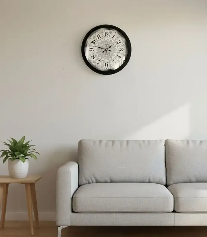 Toptan Metal Siyah Zengin Duvar Saati | 40 cm | Butik Saat