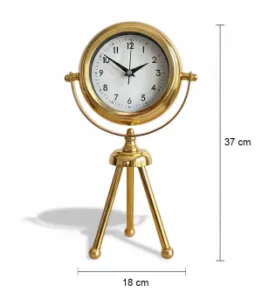 Toptan Mini Tripod Gold Masa Saati | 37x18 cm | Butik Saat
