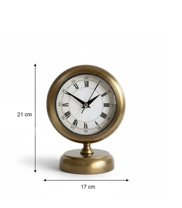 Toptan Metal Nostaljik Eskitme Masa Saati | 21x17 cm | Butik Saat