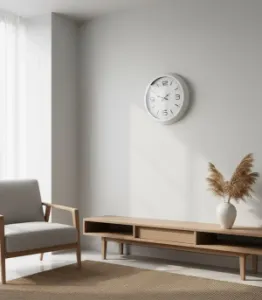 Toptan Metal Büyük Beyaz Duvar Saati | 40 cm | Butik Saat