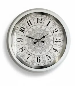 Toptan Dekoratif Beyaz Duvar Saati | 40 cm | Butik Saat