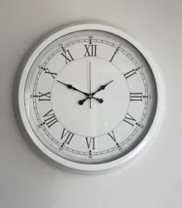 Toptan Dekoratif Retro Beyaz Duvar Saati | 40 cm | Butik Saat