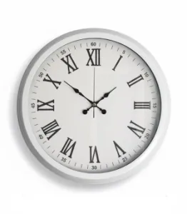 Toptan Metal Retro Beyaz Duvar Saati | 40 cm | Butik Saat