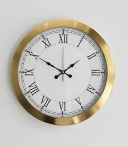 Toptan Metal Retro Lüks Gold Duvar Saati | 36 cm | Butik Saat