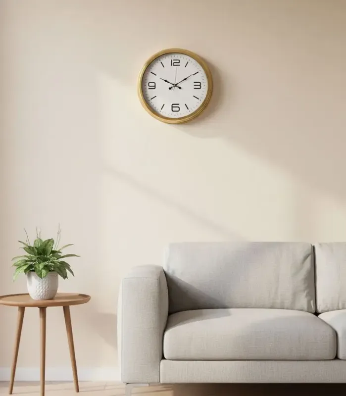 Toptan Metal Klasik Gold Eskitme Duvar Saati | 40 cm | Butik Saat