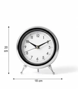 Toptan Metal Krom Masa Saati | 20×18 cm | Butik Saat