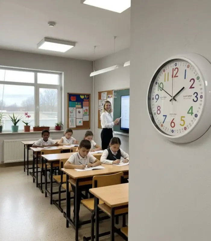 Toptan Okullar ve Çocuklar İçin Eğitici Duvar Saati | Sessiz Akar | Sınıf ve Anaokulu Uyumlu