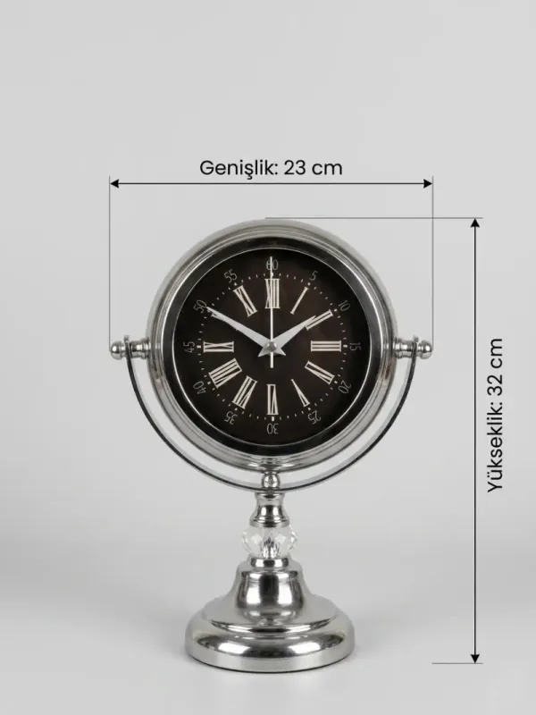 Toptan Dekoratif Metal Masa Saati – Şık Tasarım Nostaljik Ofis ve Ev Aksesuarı - 32x23 cm