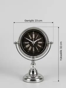 Toptan Dekoratif Metal Masa Saati – Şık Tasarım Nostaljik Ofis ve Ev Aksesuarı - 32x23 cm
