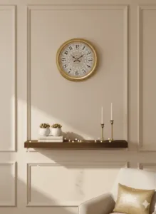 40 cm Gold Metal Dekoratif Duvar Saati