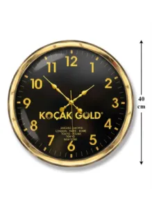 Promosyon Duvar Saati 40 cm Gold Metal