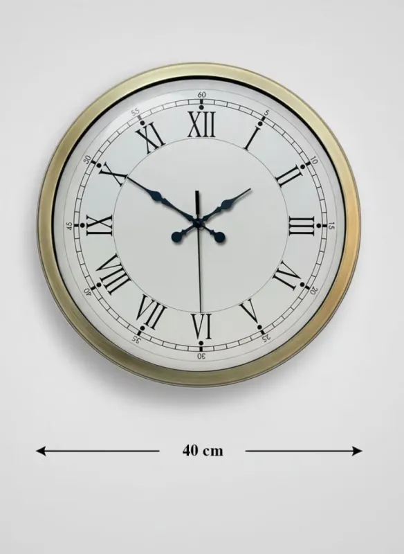 Eskitme Duvar Saati | 40 cm Metal Sessiz-Akar